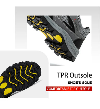 Men's Tactical Safety Shoes Breathable Steel Toe Puncture Resistant Work Shoes Wear-Resistant Protective Footwear