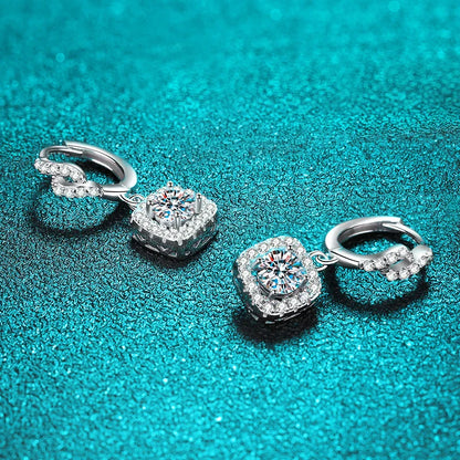 White Gold 1ct D Color Moissanite Drop Earring for Women Create Diamond Wedding Jewelry S925 Sterling Silver Earring