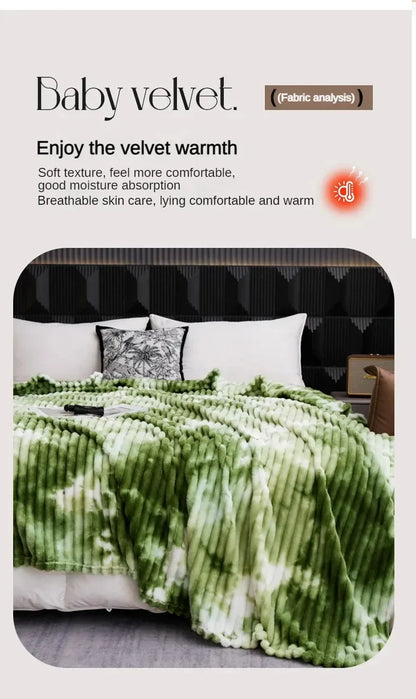 High Quality Blanket for Beds Tie Dyeing Warm Manta Single/Queen/King Flannel Fleece Thow Blanket Thick Warm Plaids Sofa Blanket