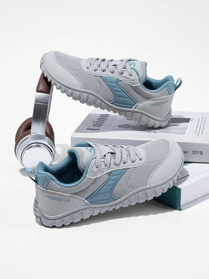 Wide Toe Running Shoes Unisex Minimalist Artificial Leather Walking Sneakers Lace Up Lightweight Breathable Shoes