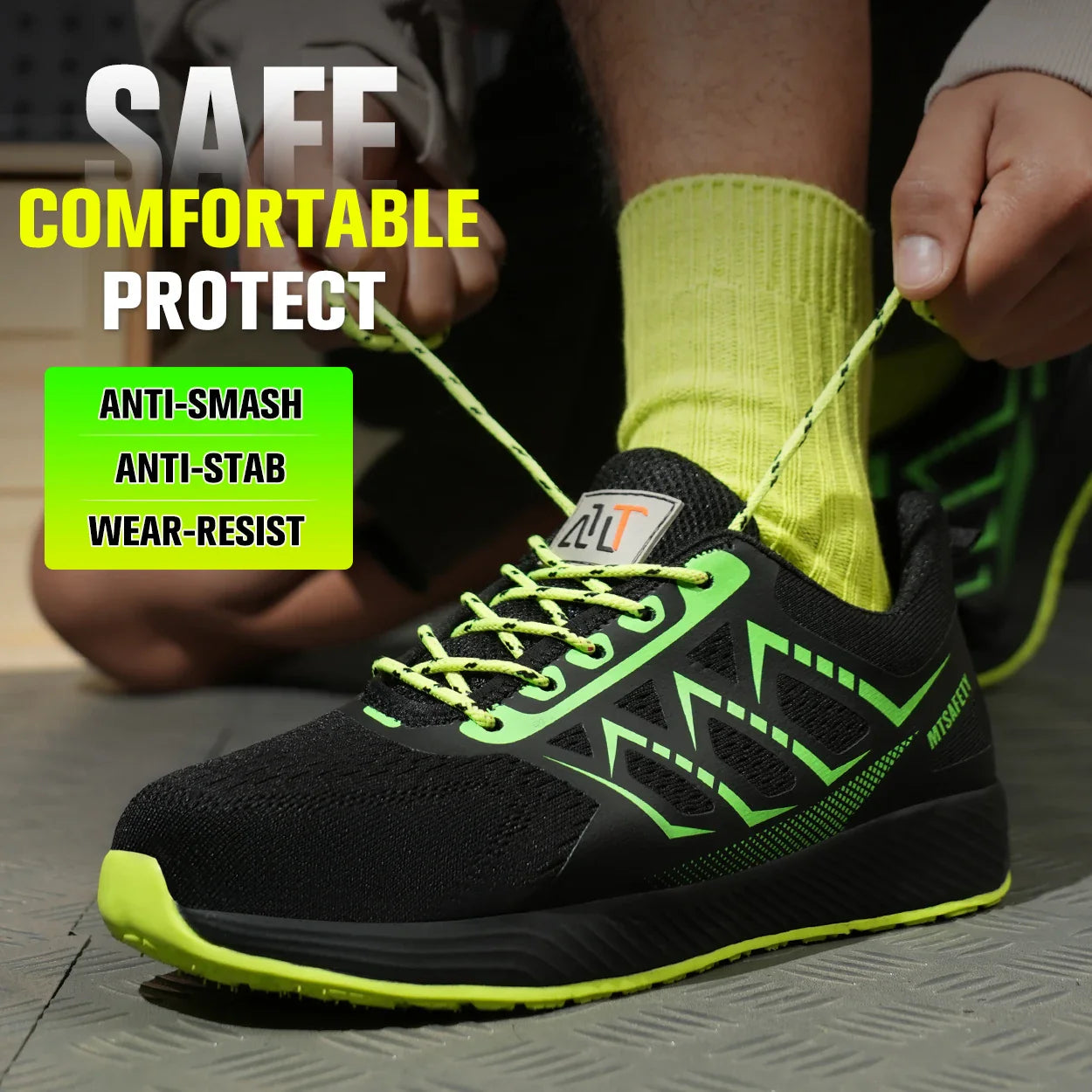 Men's Anti-Snare Steel Toe Anti-Puncture Safety Shoes Lightweight Comfortable Work Boots for Outdoor Workshop Durable Industrial