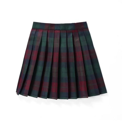 Summer Women High Waist Pleated Plaid Skirts Mini Tennis Skirt Harajuku JK Japanese School Uniform Short A-Line Mini Skirt Girl