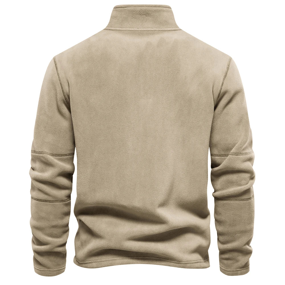 Thicken Warm Fleece Jacket for Men Zipper Neck Pullover Men's Sweatshirt Soft Shell Mens Jacket