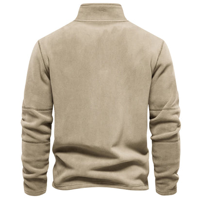 Thicken Warm Fleece Jacket for Men Zipper Neck Pullover Men's Sweatshirt Soft Shell Mens Jacket