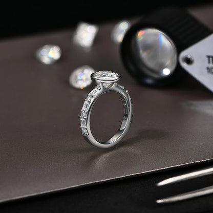 Top Quality Oval Cut 2.0CT Moissanite Rings for Women 925 Sterling SIlver Engagement Ring Jewelry Gift With Certificate