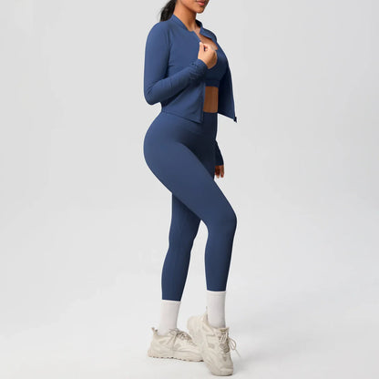 3pcs Sportswear Yoga Set Gym Sports Bra Zipper Jacket Leggings Clothes Sportswear Yoga Suits For Women Fitness Set Tracksuit