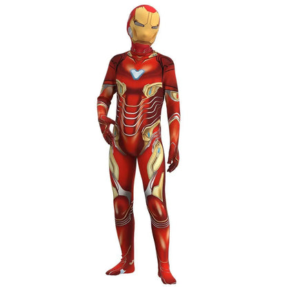 Iron Man Children's Jumpsuit Cosplay Costume Superhero Adult Kids Bodysuit Tights Stage Show Clothes Halloween Party Dress Up