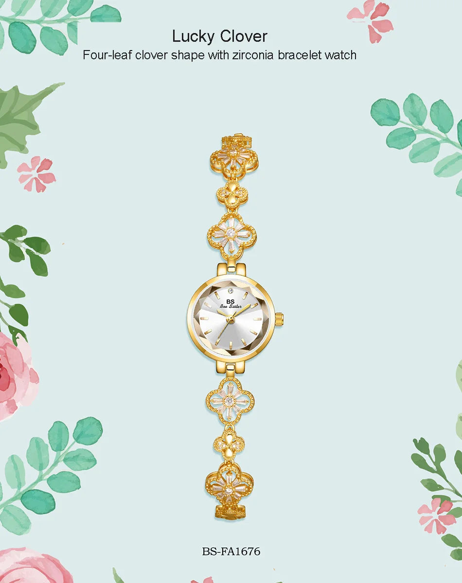 Watches For Women Fashion Elegant Gold Silver Bracelet Small Quartz Wristwatch 2025 Women's Lucky Watch Girlfriend Lovers Gift