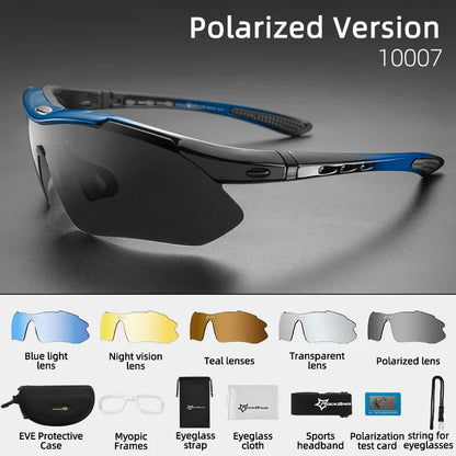 Cycling Polarized glasses Bike Sunglasses Outdoor Sports Sunglasses MTB PC Goggles Eyewear 5/3 Lens Bicycle Accessory