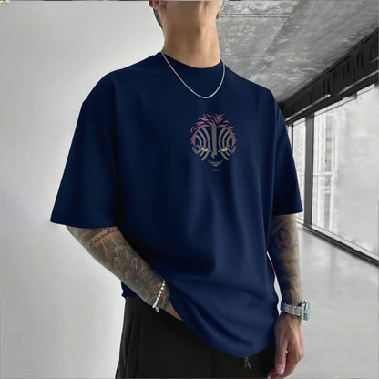Camiseta Masculina Demon Slayer Akaza Anime Oversized Algodão Feminina Manga Curta Tops Verão Streetwear Gráfica Casual Roupa Y2k