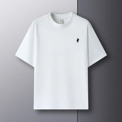 Luxury brand short sleeve men's round neck T-shirt summer fashion classic pony embroidery design 100cotton breathable casual top