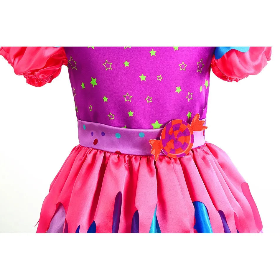 Sweet Lollipop Candy Girl Dress Rainbow Tutu Children's Birthday Carnival Party Costume Kids' Fancy Wedding Clothes
