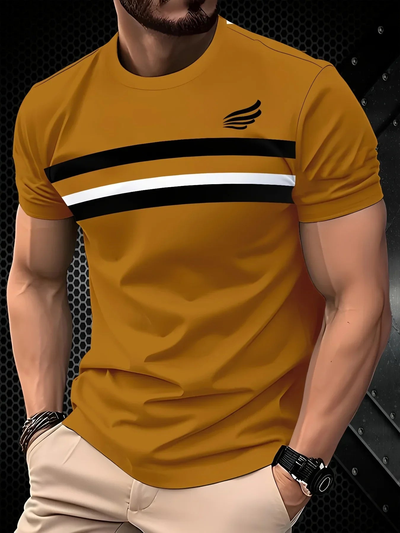 Simple Fashion Striped Graphic T Shirts For Men Summer Casual Short Sleeve 3D Printed T-shirts Loose Breathable Daily Wear Tees