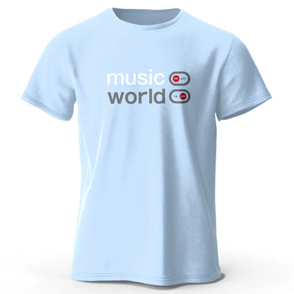 Men's Music World Printed T-Shirt 100% Cotton Oversized Classic Funny Graphic Tees for Men Women Summer Tops