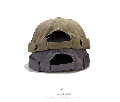 Embroidery Docker Cap Without Visor Shark Letter Brimless Caps Beanies Dome Adjustable Skullcap Solid Color Fashion Hat
