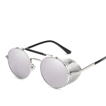 Retro Round Metal Sunglasses Steampunk Men Women Brand Designer Glasses Oculos De Sol Shades UV Protection
