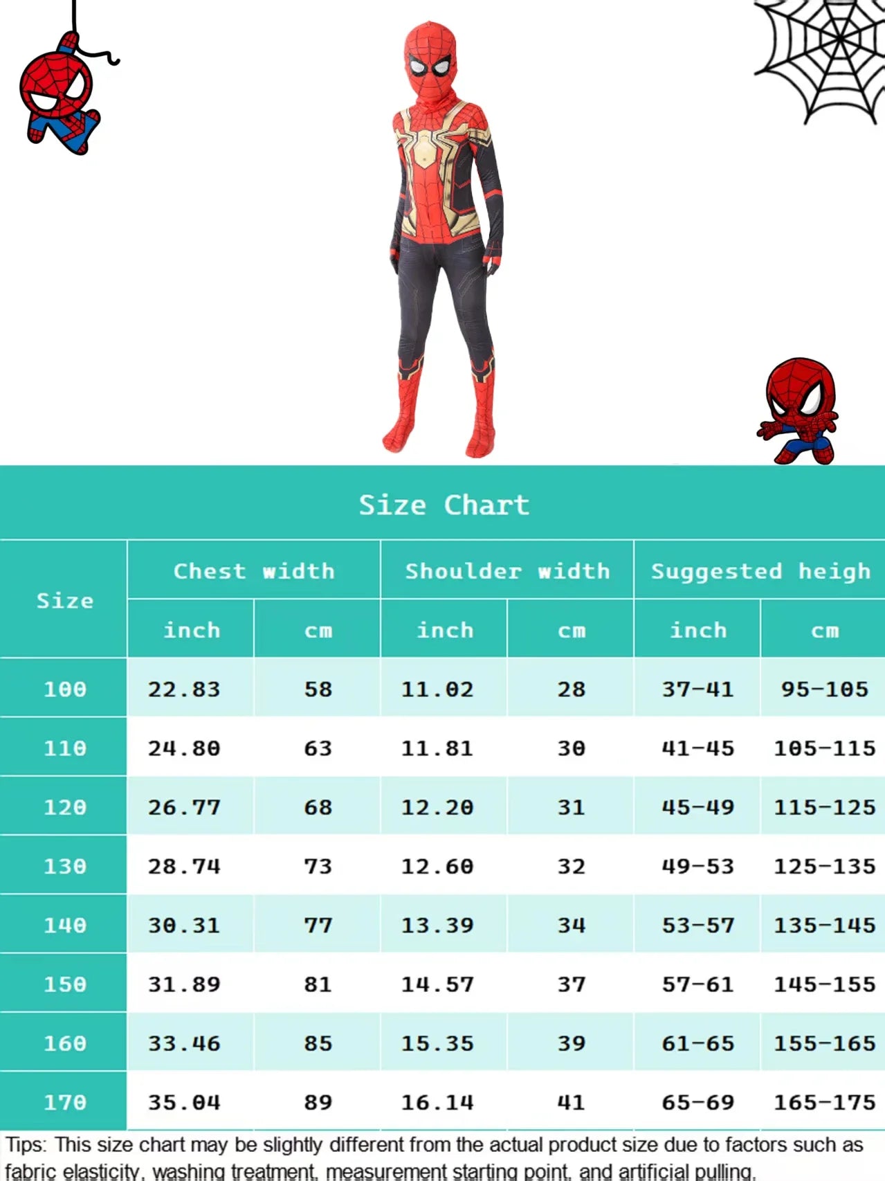Hero Costume with Mask Set for Kids - Full Bodysuit Jumpsuit for Themed Parties, Halloween, Christmas, Carnival & Imaginative Pl