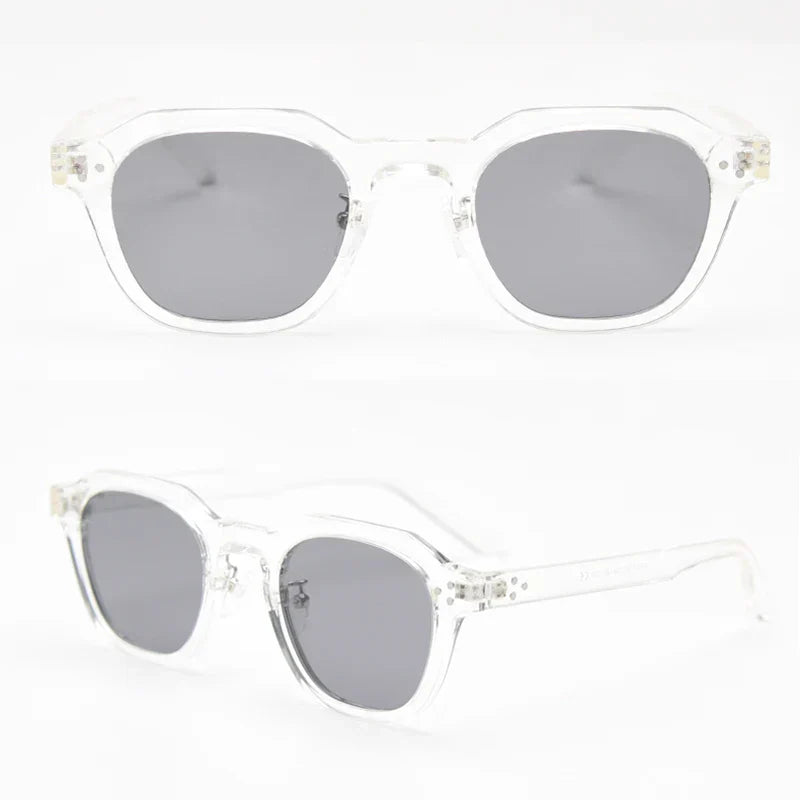 retro sun glasses for women TR90 frame polygon polarized sunglasses uv400 male green brown 2023 summer