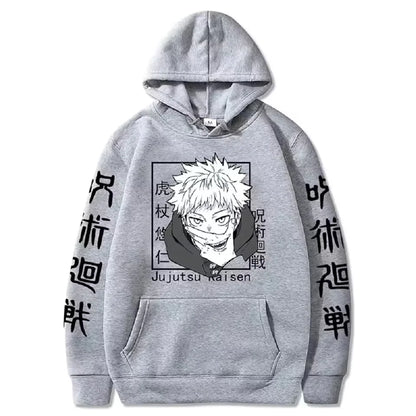 Latest anime printed hoodie spell battle hoodie Harajuku autumn and winter streetwear tiger cane Yuren casual hoodie