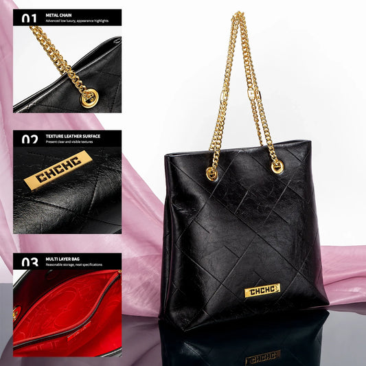 Women's Tote Bag 2025 New High Quality Chain Bag Women's Shoulder Bag Business Commuter