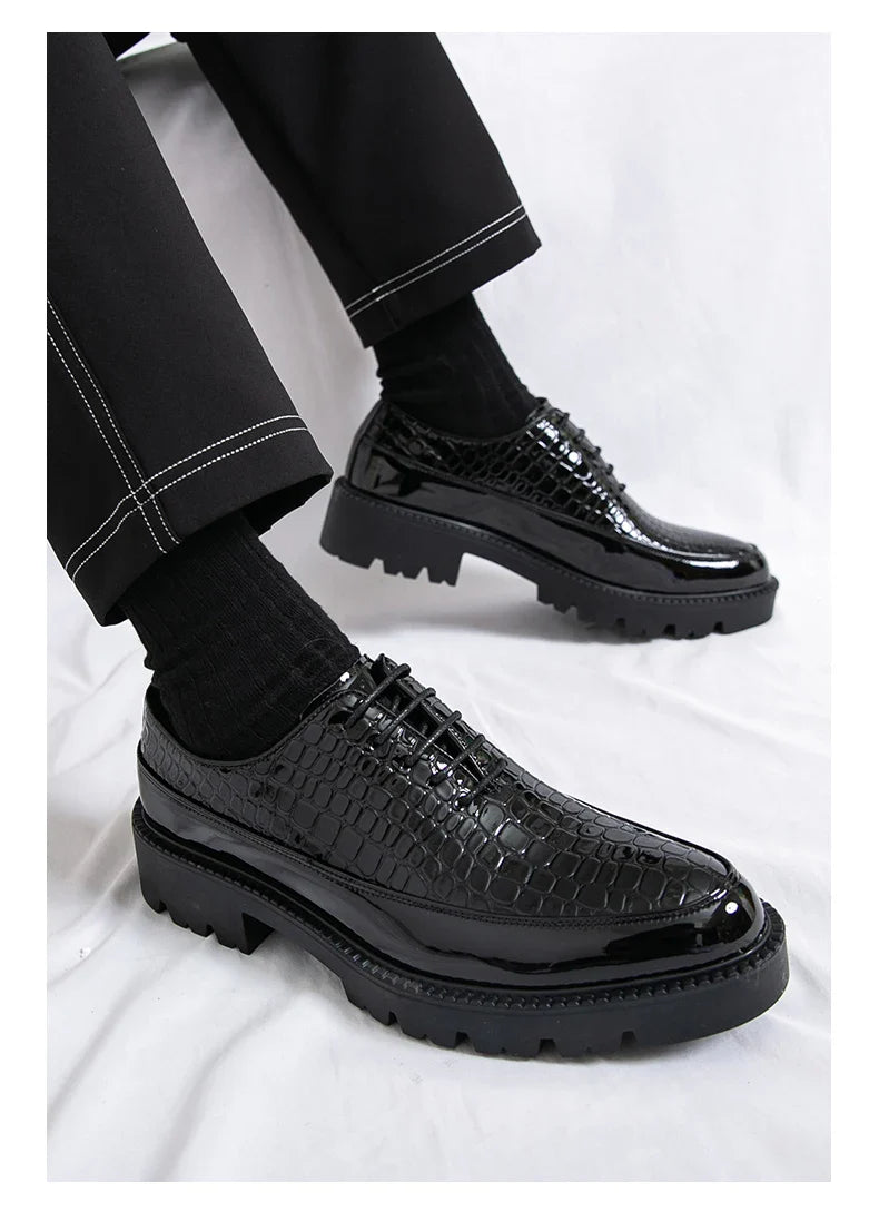 New high-end and trendy pointed-toe leather shoes for men's business formal wear British-style Korean casual shoes