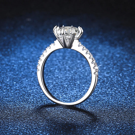 1ct 2ct Moissanite Wedding Ring 925 Sterling Silver Eternity Band Lab Diamond Bride Party Rings For Women Fine Jewelry