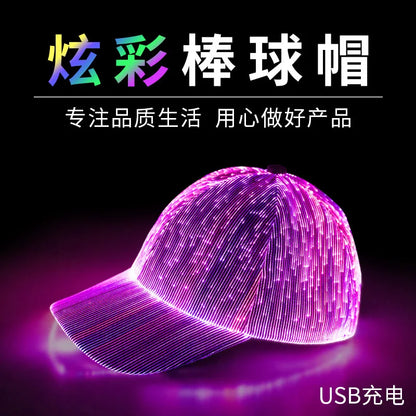 Hot LED Light Up Baseball Cap Neon Colorful Glowing Adjustable Sun Hats For Women Men Night Running Caps Travel Supplies
