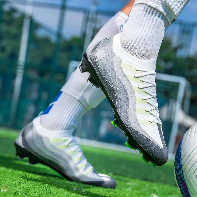 Men's Sports Football Shoes Fg/Ag Long Nail Adult Artificial Grassland Durable Training Specific Shoes High-Tops Non Slip Shoes
