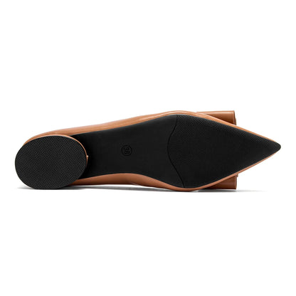 Women's Shoes 2025 Luxury Brand New ListingPU Casual Flat Leather Shoes  Black Pointed Toe Lazy Shoes Bowknot