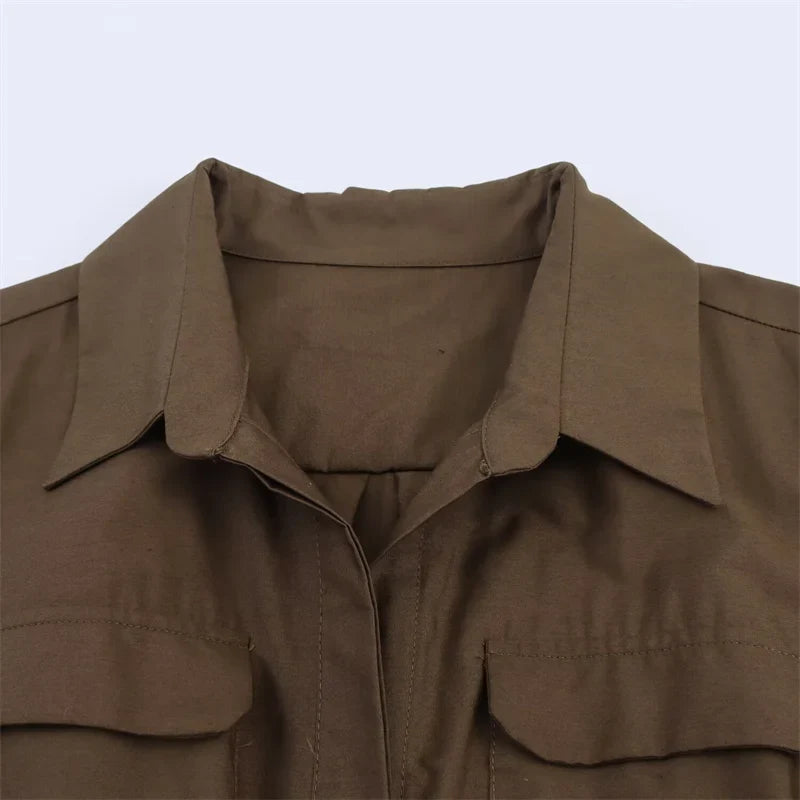 Women's Dress Fall 2025 New Solid Color Long Sleeve Shirt Style A-Pendulum Dress Belt Decoration Casual Fashion Personality