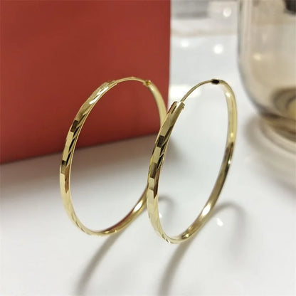 Senlissi - New Fashion 18K Gold Plated Hoop Earrings For Women 925 Sterling Silver Earring Cерьги Kольца Jewelry Girlfriend Gift