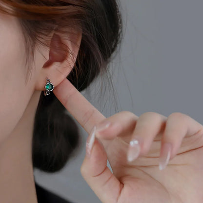 New 925 Sterling Silver Hoop Earrings Pearl Droplet Irregular Vintage Punk For Women Girl Gift Jewelry Dropshipping Wholesale