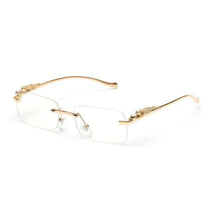 rimless sunglasses UV400 fashion square metal glasses for men women designer man's brand sun glasses shades for outdoor