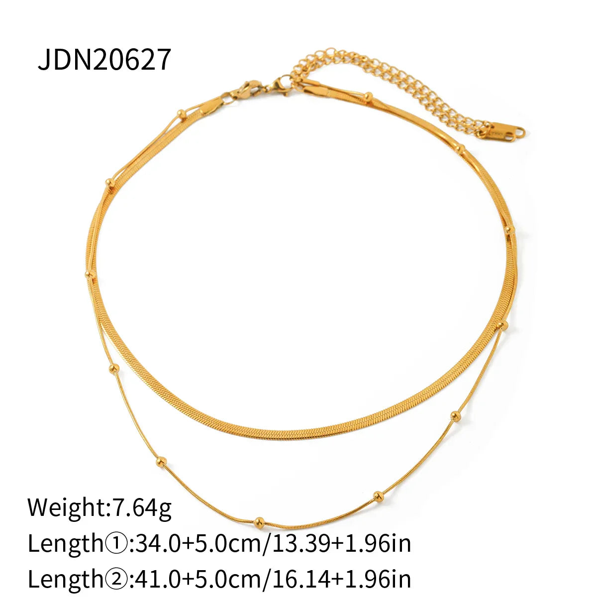 Simple Jewelry 18K Gold Plated Flat Snake Chain Layer Necklace Stainless Steel Snake Rope Chain Necklace Gift