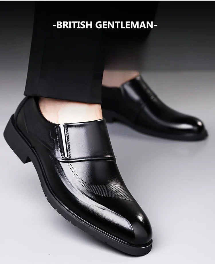 Designer Leather Shoes for Men Spring Autumn Business Casual Shoes Male Fashion Solid Color Wedding Shoe Man