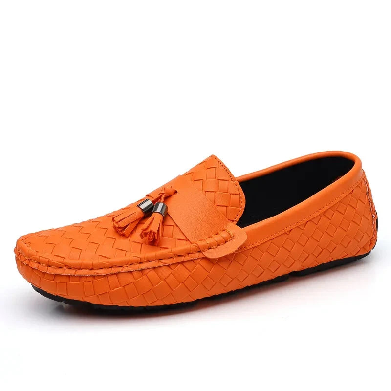 White Loafers Men Handmade PU Leather Loafers Shoes Slip on Casual Driving Flats Comfortable Moccasins Size 48 Men Shoes