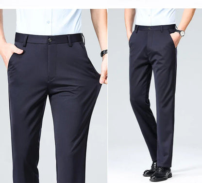 2026 Summer Male Suit Pants Formal Dress Pants 4 Way Stretch Straight-Fit Utility Work Pants