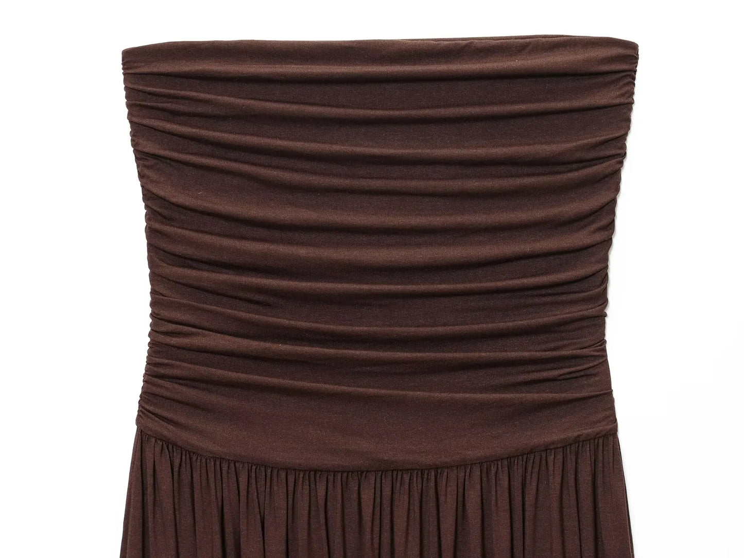 women's new dress elegant sexy off-shoulder fashion pleats details slimming strapless dress