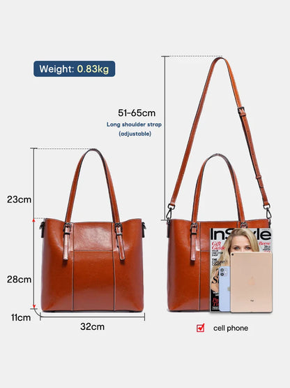 High Quality Women's Genuine Leather Tote Lady Luxury Designer Cowhide Shoulder Bag Large Capacity OL Handbag Shopper Bag