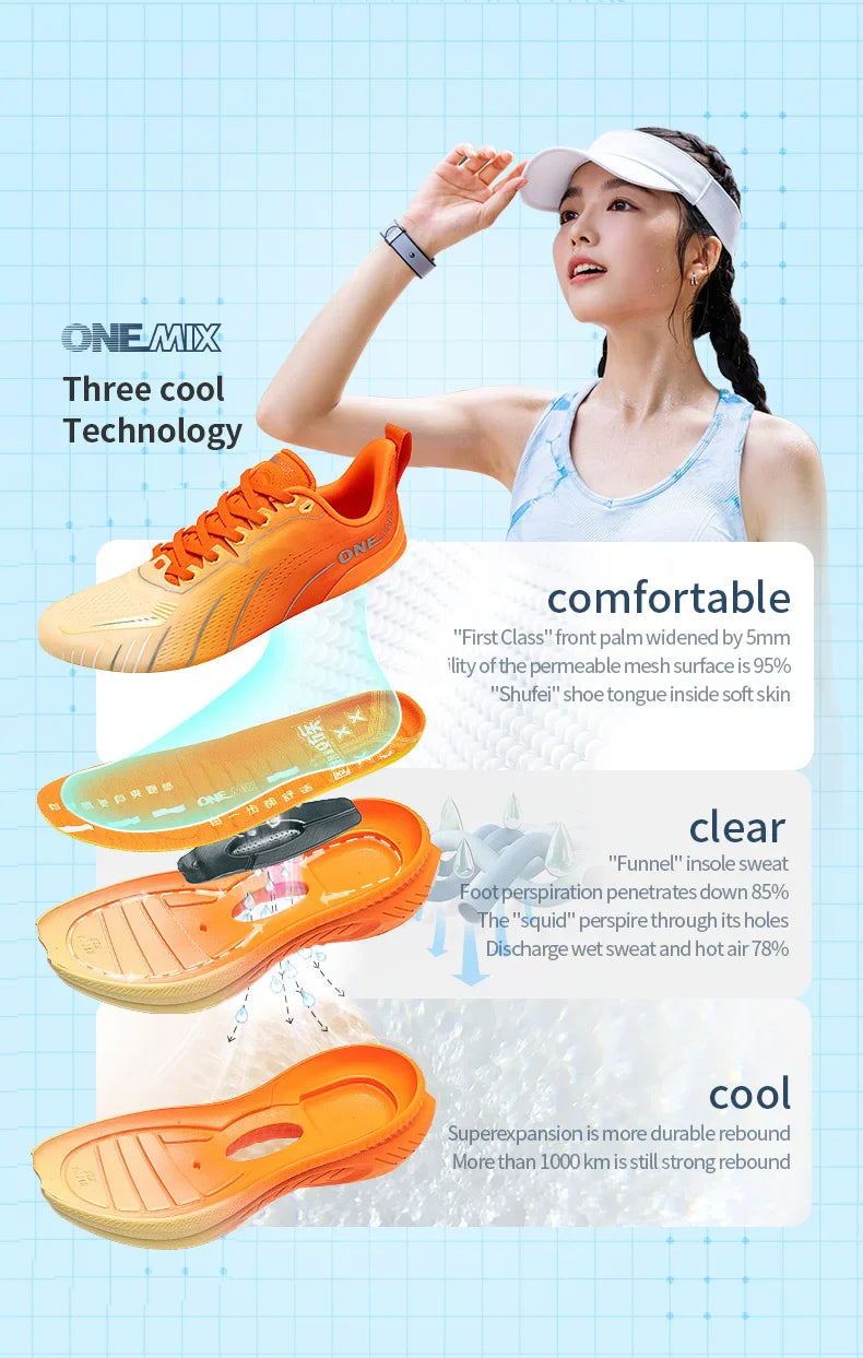 ONEMIX Tênis de corrida masculino com novo amortecimento, adequado para corredores pesados, com cadarço, para esportes, feminino, antiderrapante, atlético, masculino, para uso ao ar livre