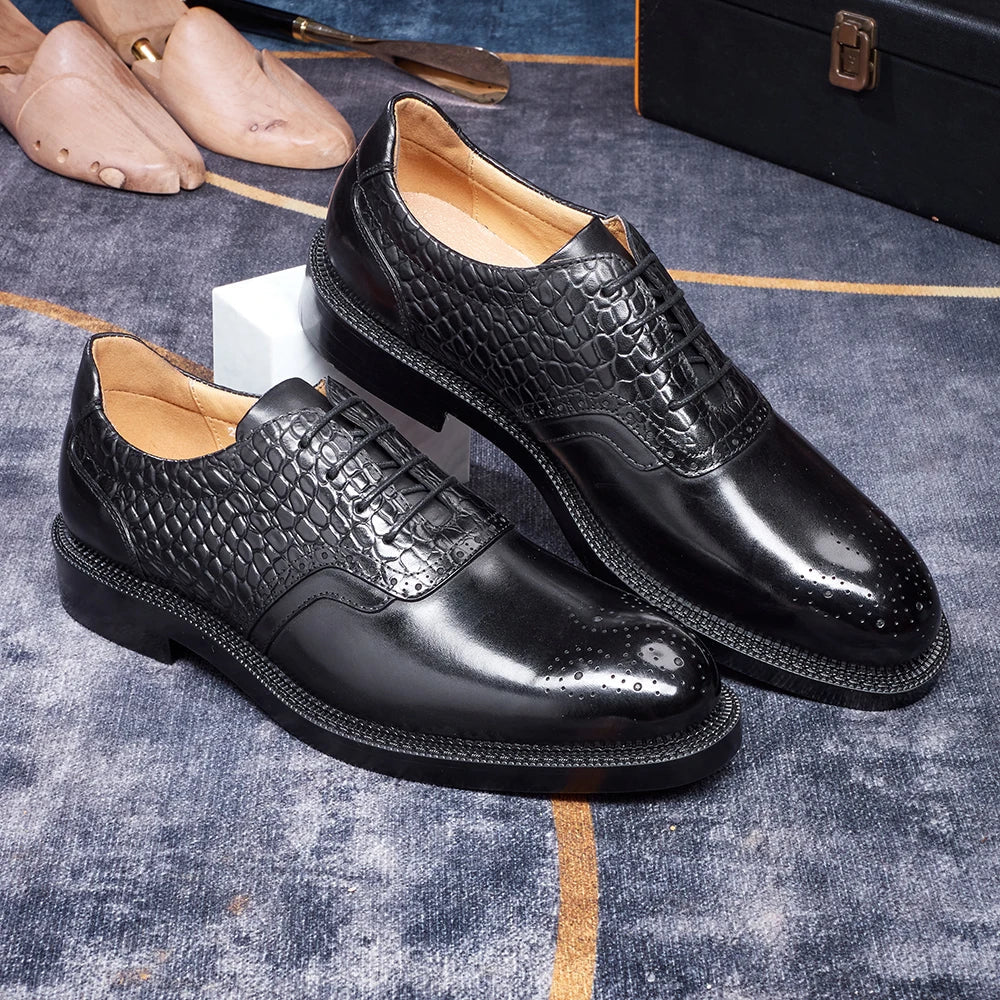 Men's casual shoes Brock Oxford shoes retro red sole genuine leather men's formal 2026 spring/summer new collection