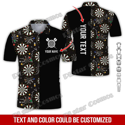 PLstar Cosmos Darts Team Custom Name 3D All Over Printed Premium Men's Polo Shirt Summer Street Casual Short sleeve shirt WK62