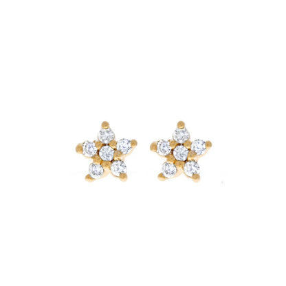 New Design Stainless Steel Cubic Zirconia Chain Stud Earrings For Women Star Moon Cartilage Earring Piercing Jewelry