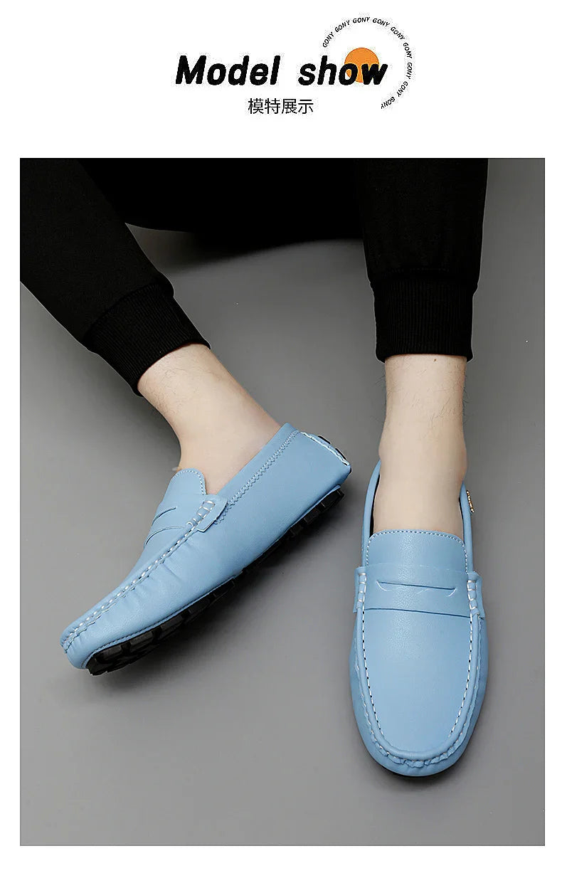 2025 New Handmade Beanie Shoes Men's Soft Sole Lazy Korean Style Trbottomy Easiest for Match Casual Slip-On Driving