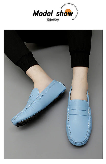 2025 New Handmade Beanie Shoes Men's Soft Sole Lazy Korean Style Trbottomy Easiest for Match Casual Slip-On Driving