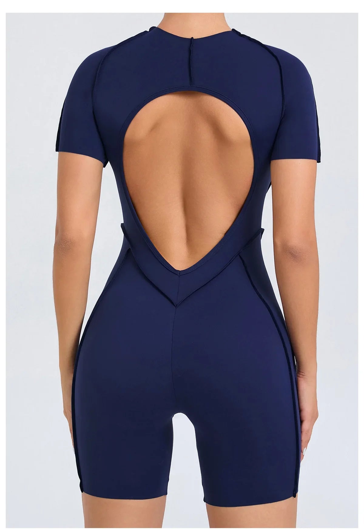 Women's High Elasticity Sports Bodysuit Kit Yoga Fitness Jumpsuit Open Back Hip-Lift Outdoors Gym Workout Sexy Fitness Outfit