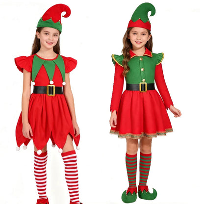 2025 Children's New Year Clothing Girl Cosplay Christmas Dress Girl's Christmas Outfit Carnival Party Costume Christmas Gift