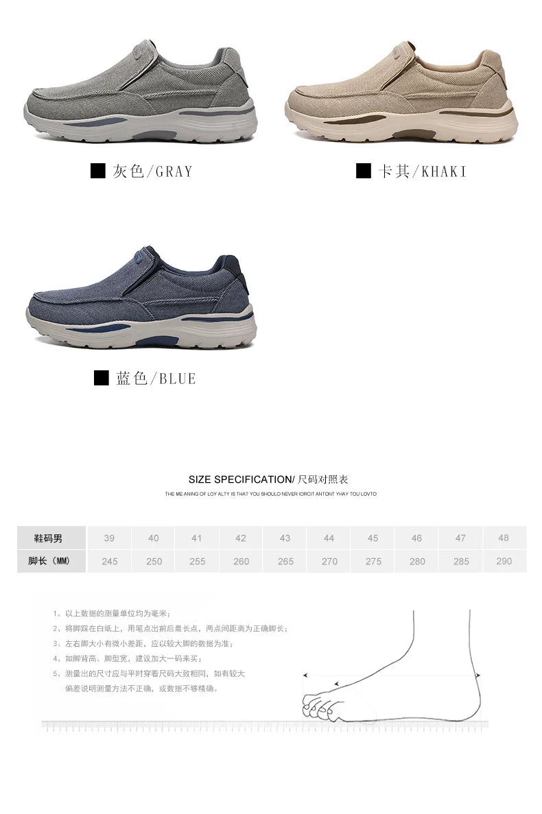 Men's Lightweight Canvas Loafers for Outdoor Hiking Camping Casual Sports Running Jogging Shoes Size 39-48