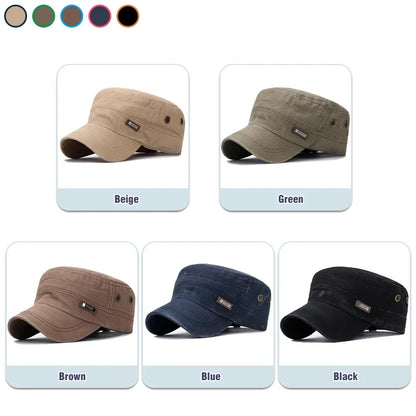 Military Cadet Flat Cap Fashion Clothes Adjustable Snapback Hat Unisex New Fashion Classics Outdoor Casual Sport  Baseball Cap