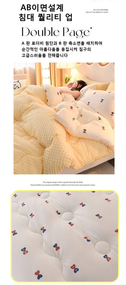 Microfiber is thickened by 3D beanie velvet to protect the warm winter blanket by single double fall and winter